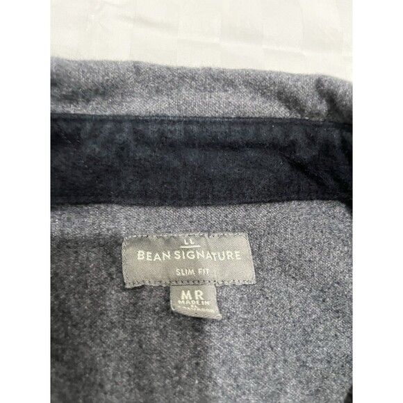 LL Bean Men’s Signature Chamois Button Down Shirt Size Medium Slim Black Gray - Picture 2 of 9